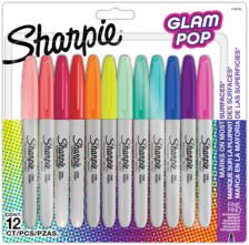 Комплект перманентен маркери Sharpie Glam Pop, F, 12 цвята