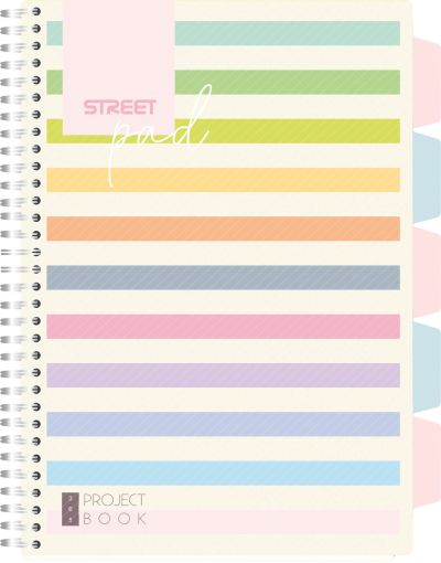 Тетрадка Street Pad, А5, спирала, PP, 100 листа, МК, stripes