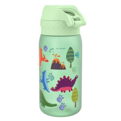 Бутилка за вода Ion8 Print, рец.пл, 350ml,Dinosaur