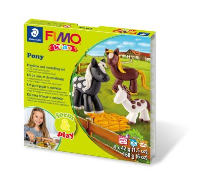 Комплект глина Staedtler Fimo Kids, 4x42g, Pony