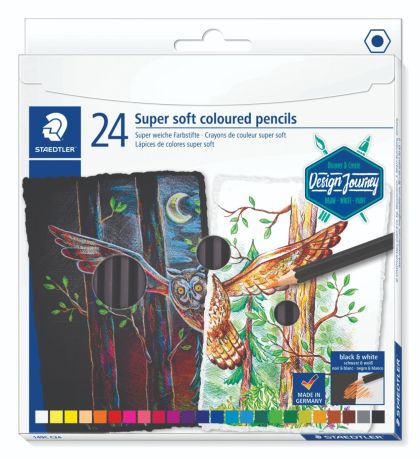 Цветни моливи Staedtler Design Journey super soft, 24 цвята