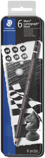 Комплект моливи Staedtler Mars Lumograph Black, 6 бр