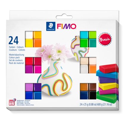 Комплект глина Staedtler Fimo Soft, 24 цв. х 25g, Basic