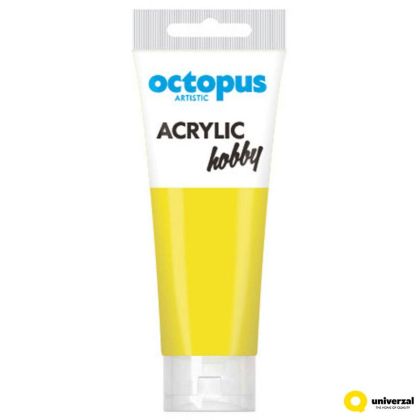 Акрилна боя Octopus Hobby, в тубичка 75ml, светло жълта