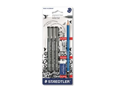 Комплект тънкописци Staedtler Pigment Liner, 6 части