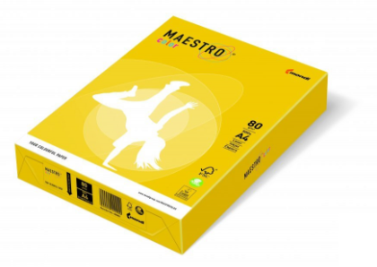 Картон Maestro Color IG50,А4 160g оп250, пат.жълто