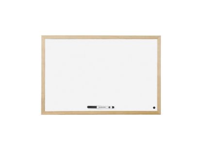 Дъска Bi-Office бяла магнитна с дървена рамка, 60x90