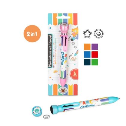 Многоцветна химикалка Trendhaus ABC, 6 цвята с печат