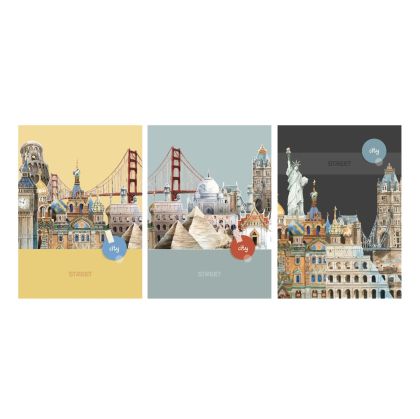 Тетрадка Street, А4, бели листа, 54л, City Break
