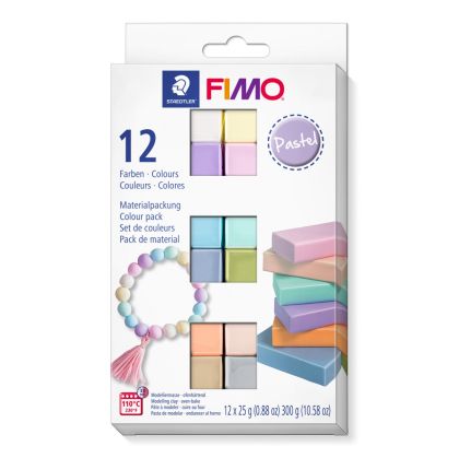 Комплект глина Staedtler Fimo Soft, 12цвята х 25g, Pastel