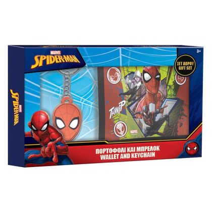 Комплект портфейл с ключодържател, Spiderman
