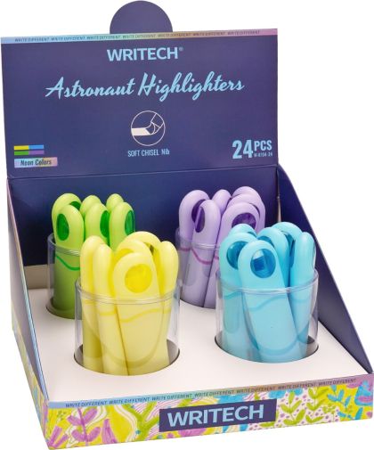Дисп. текстмаркери Writech Astronaut Pastel,24 бр.