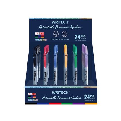 Дисплей перманентни маркери с механизъм Writech, 24 броя
