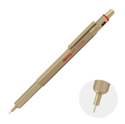 Автоматичен молив Rotring 600, 0.5mm, златист