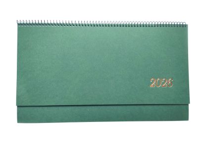 Настолен Календар-бележник КН11 черен/червен, 2026, структ, зелен