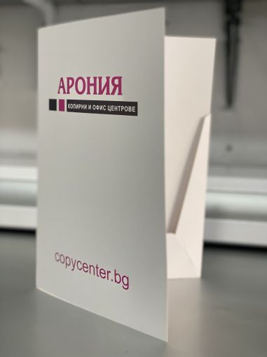 Папка-джоб бяла с печат