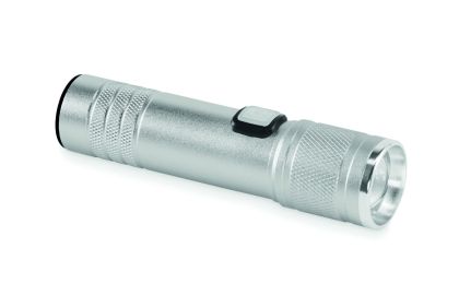 Фенерче Flashra, рециклиран алуминий, 800 mAh, СРЕБРИСТ