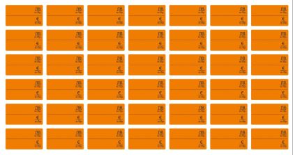 Етикети 17х30 mm,10л.,420 бр,лв/евро, оранжеви