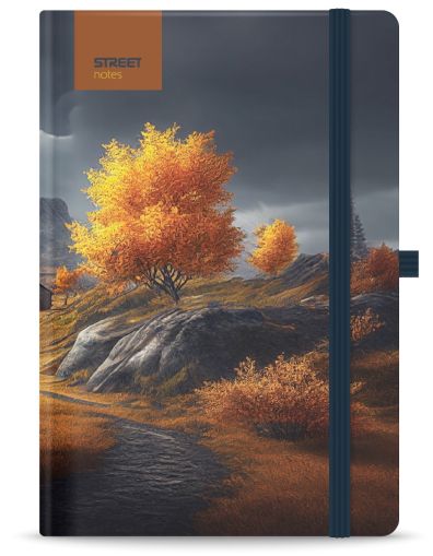 Бележник с ластик A5 Street, твърда корица, 96 листа, SERENITY