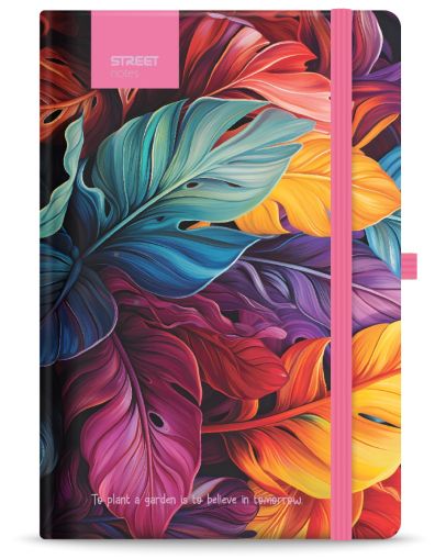 Бележник с ластик A5 Street, твърда корица, 96 листа, PETAL