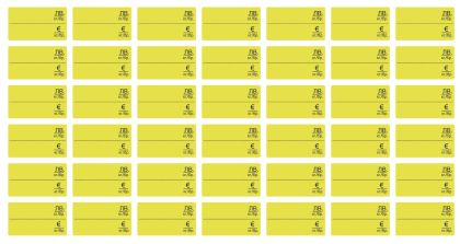 Етикети 17х30 mm,10л.,420 бр,лв/евро, жълти