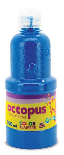 Темперна боя Octopus, 500 мл в бутилка, синя