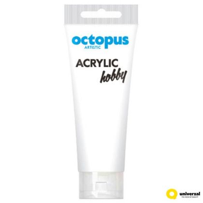 Акрилна боя Octopus Hobby, в тубичка 75ml, бяла