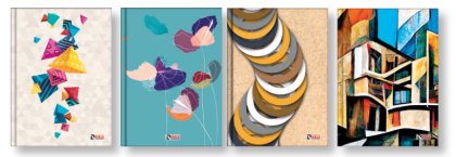 Тетрадка Deis А4, 120л, широки редове, шити, твърди корици, стил 2025