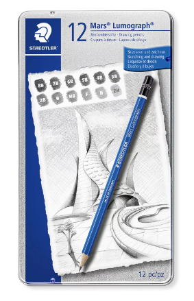 Кoмплект моливи Staedtler Mars Lumograph, 12бр soft