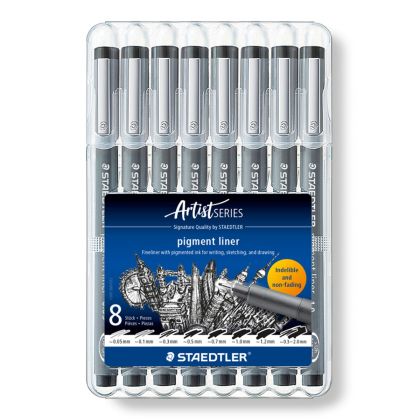 Комплект тънкописци Staedtler Pigment Liner 308, 8 броя