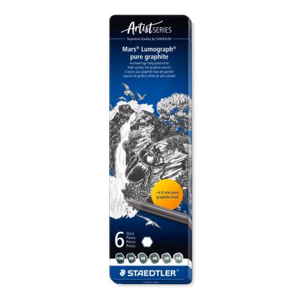 Комплект моливи Mars Lumograph pure graphite, опаковка 6