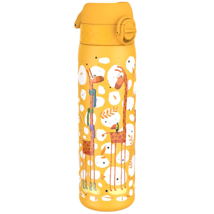 Бутилка за вода Ion8 Print, метална, 600ml, Giraffes