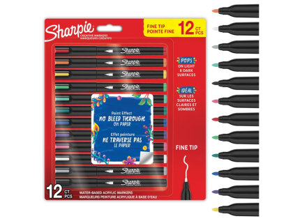 Комплект маркери Sharpie Acrylic Fine 1mm,12 стандртни цвята