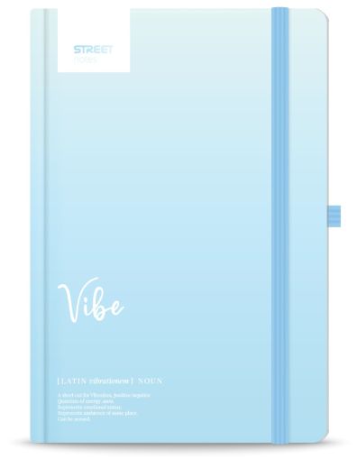 Бележник с ластик A5 Street, твърда корица, 96 листа, VIBE