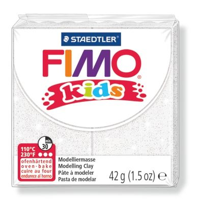 Полимерна глина Staedtler Fimo Kids,42g,блестящо бял 052