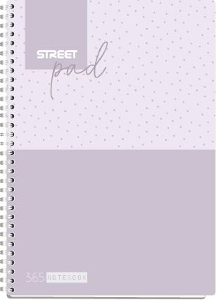 Тетрадка Street Pad, А4, спирала, ламинат, 100листа, широки редове, dots
