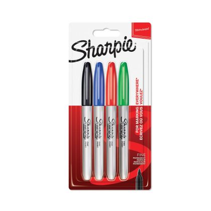 Комплект перманентни маркери Sharpie, F, 4 цвята, блистер