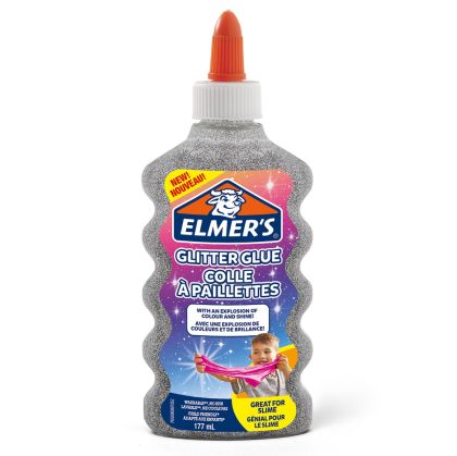 Течно лепило Elmer's Glitter Glue, 177ml, сребрист