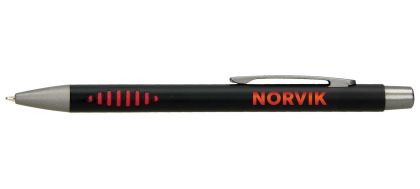 Химикалка Norvic, метална, с механизъм, черен/зеле