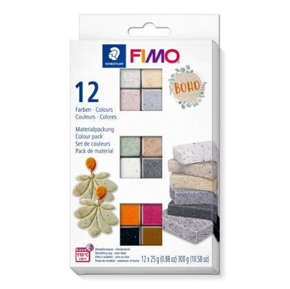 Комплект глина Staedtler Fimo Effect Boho, 12цвята х 25g
