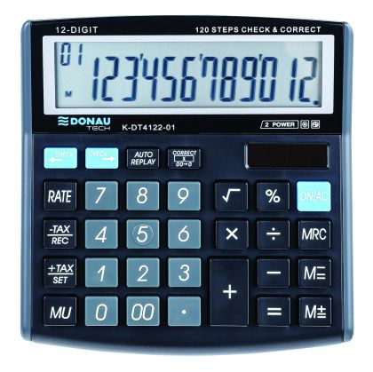 Настолен калкулатор Donau Tech 4122, 12 разреден, черен