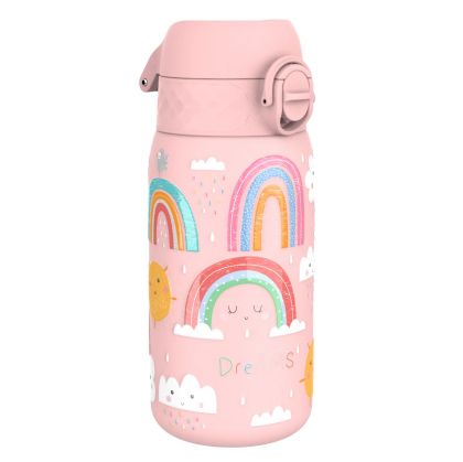 Бутилка за вода Ion8 Print, метална, 400ml, ДЪГА