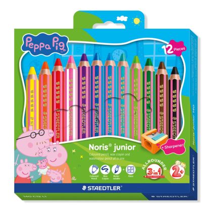 Цветни  моливи Staedtler NJ Peppa Pig 140, 3в1, 12 цвята