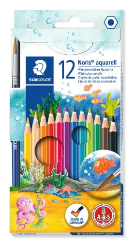 Цветни моливи Staedtler Noris Aquarell 144, 12 цвята