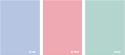 Тетрадка Street Pastel, А4, широки редове , 42л, PP корици