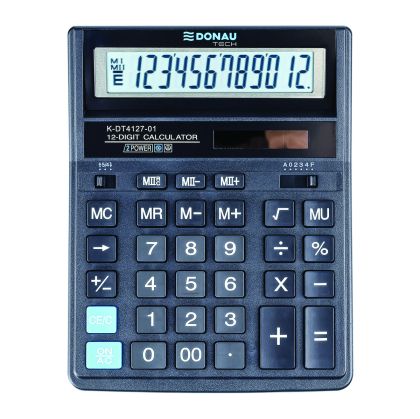 Настолен калкулатор Donau Tech 4127, 12 разряда, черен