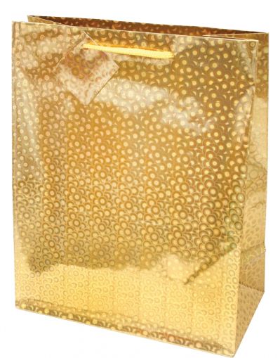 Подаръчна торбичка Hologram Large, 26x32x12 cm, златист
