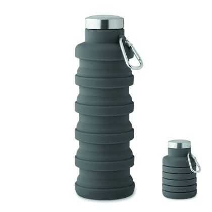 Сгъваема силиконова бутилка Kolapsi, 500ml, тъмносива