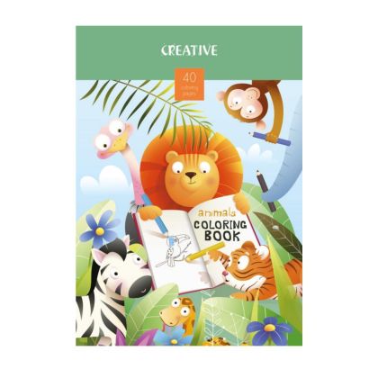 Книжка за оцветяване  Creative Children, 40 страници, животни