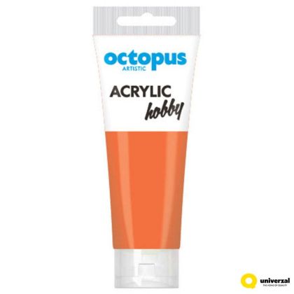 Акрилна боя Octopus Hobby, в тубичка 75ml, неон оранжев